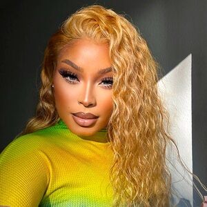 Synthetic Lace Front Curly Deep Wave in Honey/Golden Blonde Wig